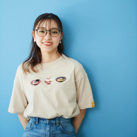 ラーメン ビックシルエットTシャツ レディース 刺繍 honok