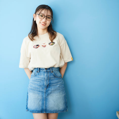 ラーメン ビックシルエットTシャツ レディース 刺繍 honok