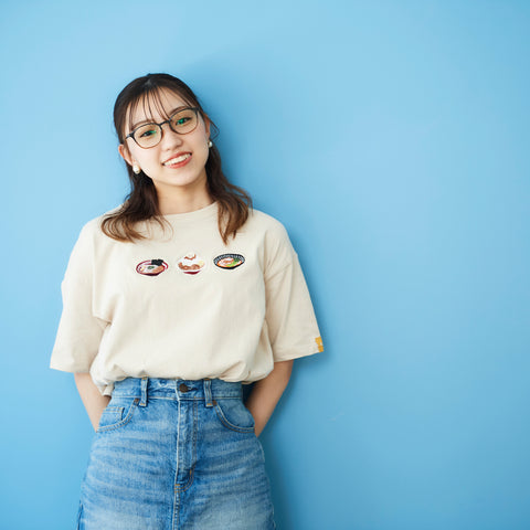 ラーメン ビックシルエットTシャツ レディース 刺繍 honok