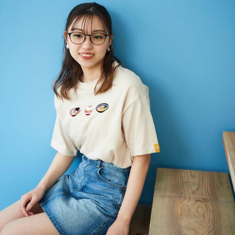 ラーメン ビックシルエットTシャツ レディース 刺繍 honok