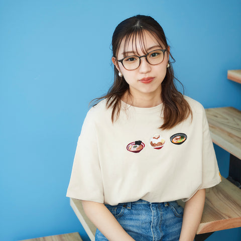 ラーメン ビックシルエットTシャツ レディース 刺繍 honok