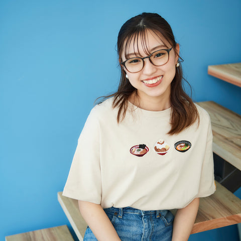 ラーメン ビックシルエットTシャツ レディース 刺繍 honok