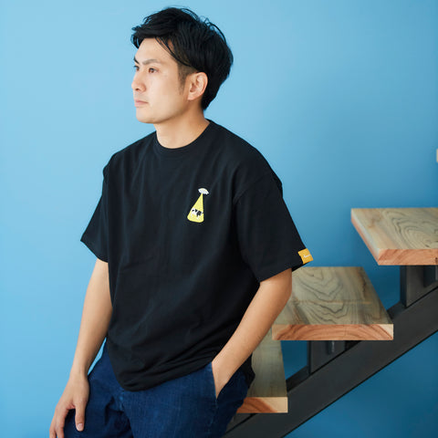 アブダクションされる牛 刺繍 Tシャツ ビックシルエット メンズ honok
