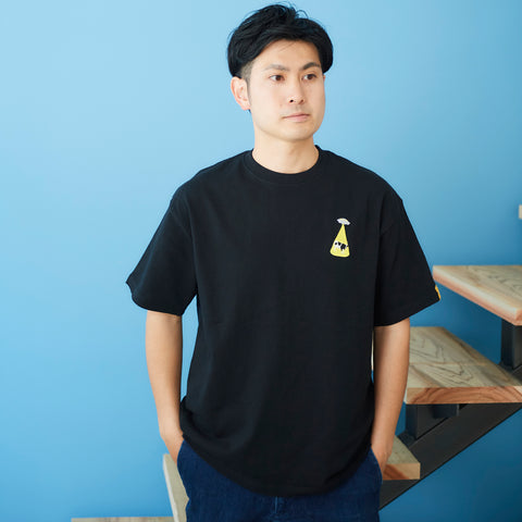 アブダクションされる牛 刺繍 Tシャツ ビックシルエット メンズ honok