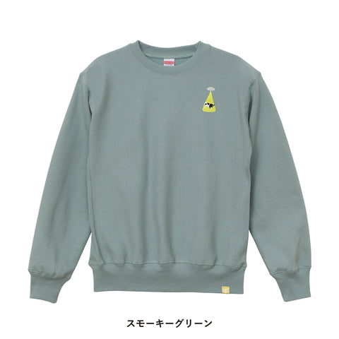 「アブダクションされる牛 」刺繍 トレーナー 裏起毛 honok