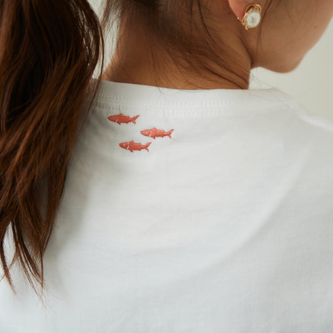 シャーク ビックシルエット刺繍 Tシャツ honok