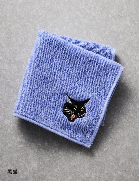 今治ハンカチ あくび猫 ハンカチ 刺繍 honok