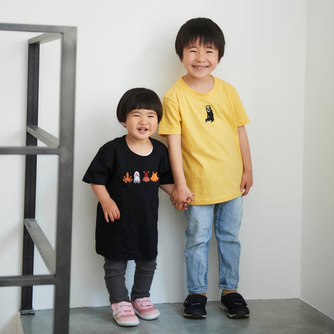 タコさん達 刺繍 Tシャツ キッズ honok