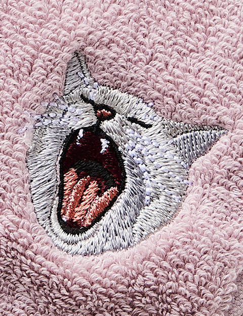 今治ハンカチ あくび猫 ハンカチ 刺繍 honok