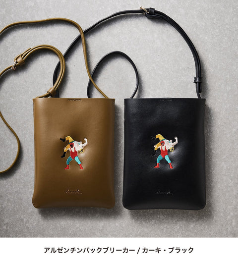ワンポイント刺繍 スマホバッグ 刺繍 ポーチ