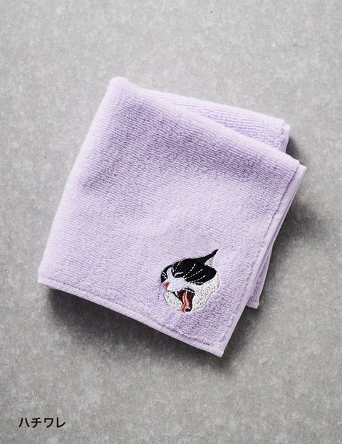 今治ハンカチ あくび猫 ハンカチ 刺繍 honok