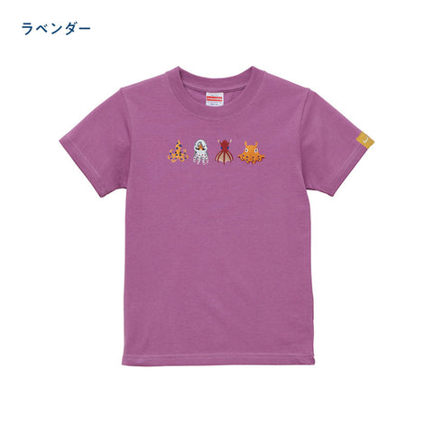 タコさん達 刺繍 Tシャツ キッズ honok