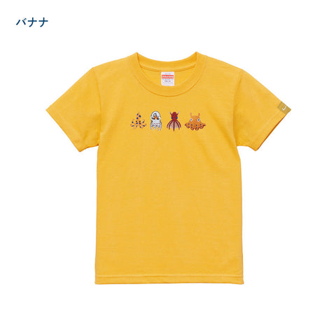タコさん達 刺繍 Tシャツ キッズ honok