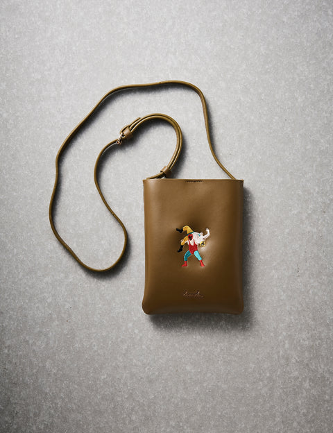 ワンポイント刺繍 スマホバッグ 刺繍 ポーチ