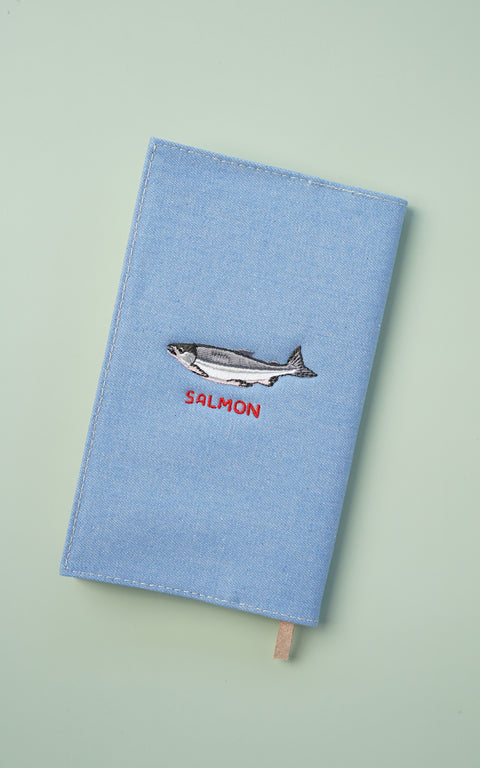 【新書サイズ】ワンポイント刺繍ブックカバー 日本製 honok