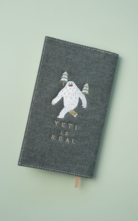 【新書サイズ】ワンポイント刺繍ブックカバー 日本製 honok