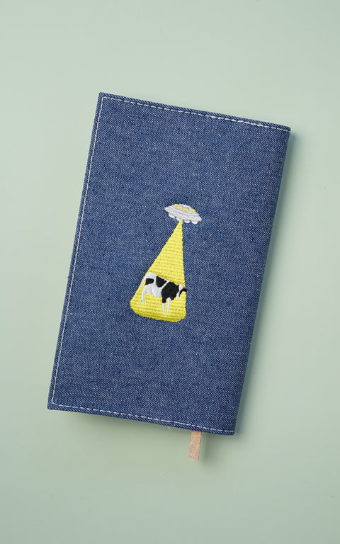 【新書サイズ】ワンポイント刺繍ブックカバー 日本製 honok