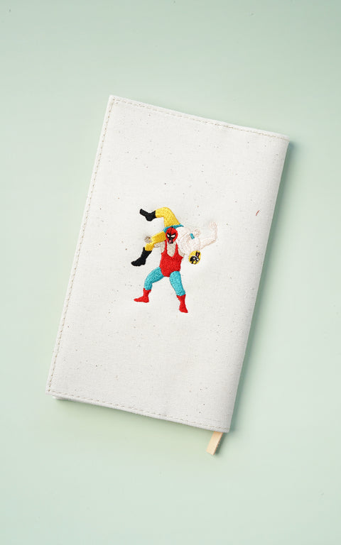 【新書サイズ】ワンポイント刺繍ブックカバー 日本製 honok