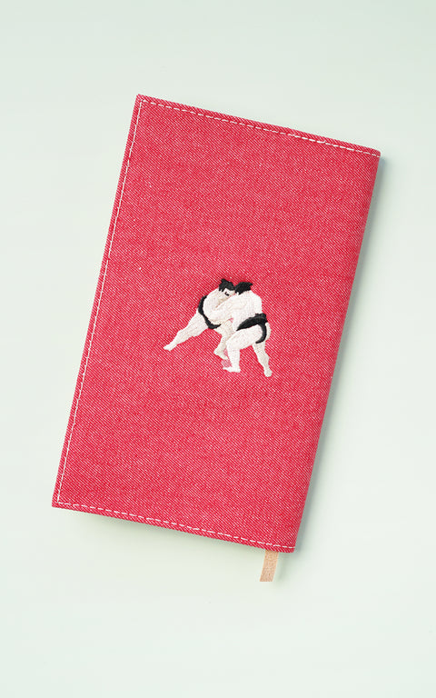 【新書サイズ】ワンポイント刺繍ブックカバー 日本製 honok