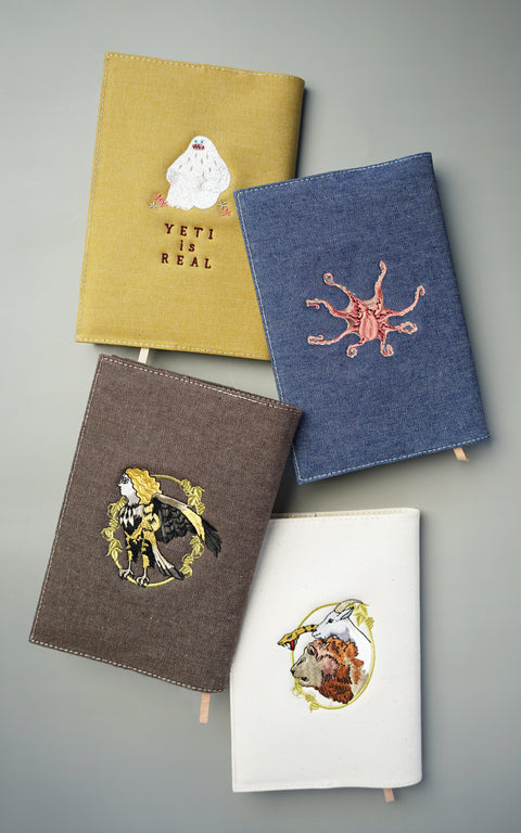 四六判サイズ ブックカバー 刺繍 honok