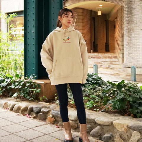 「トペコンヒーロー」刺繍 ビックシルエットパーカー 裏起毛 honok