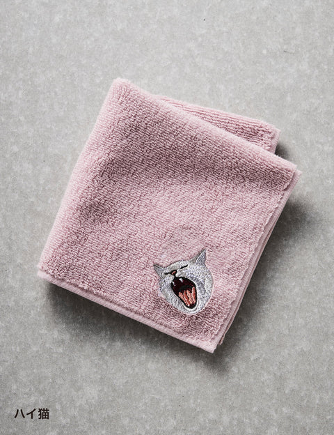 今治ハンカチ あくび猫 ハンカチ 刺繍 honok