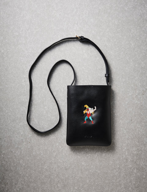 ワンポイント刺繍 スマホバッグ 刺繍 ポーチ