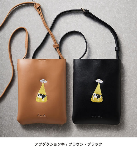 ワンポイント刺繍 スマホバッグ 刺繍 ポーチ