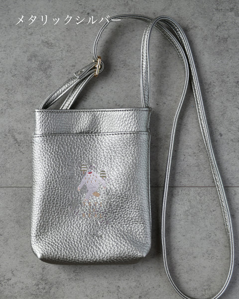 イエティ スマホバッグ 刺繍 ポーチ ベルト調整可能