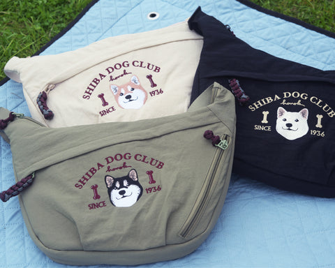 【ボディバッグ】柴犬（黒）刺繍｜SHIBA DOG CLUB｜honok