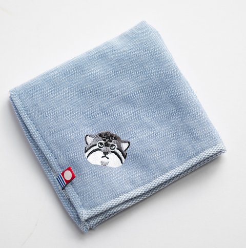 【全８カラー】マヌルネコ 地味かわ 刺繍 ハンカチ ｜今治タオル ギフトに最適 honok
