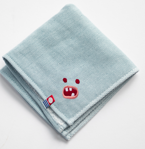 【全８カラー】Paafy Nibbles モッシー 刺繍 ハンカチ ｜今治タオル ギフトに最適 honok