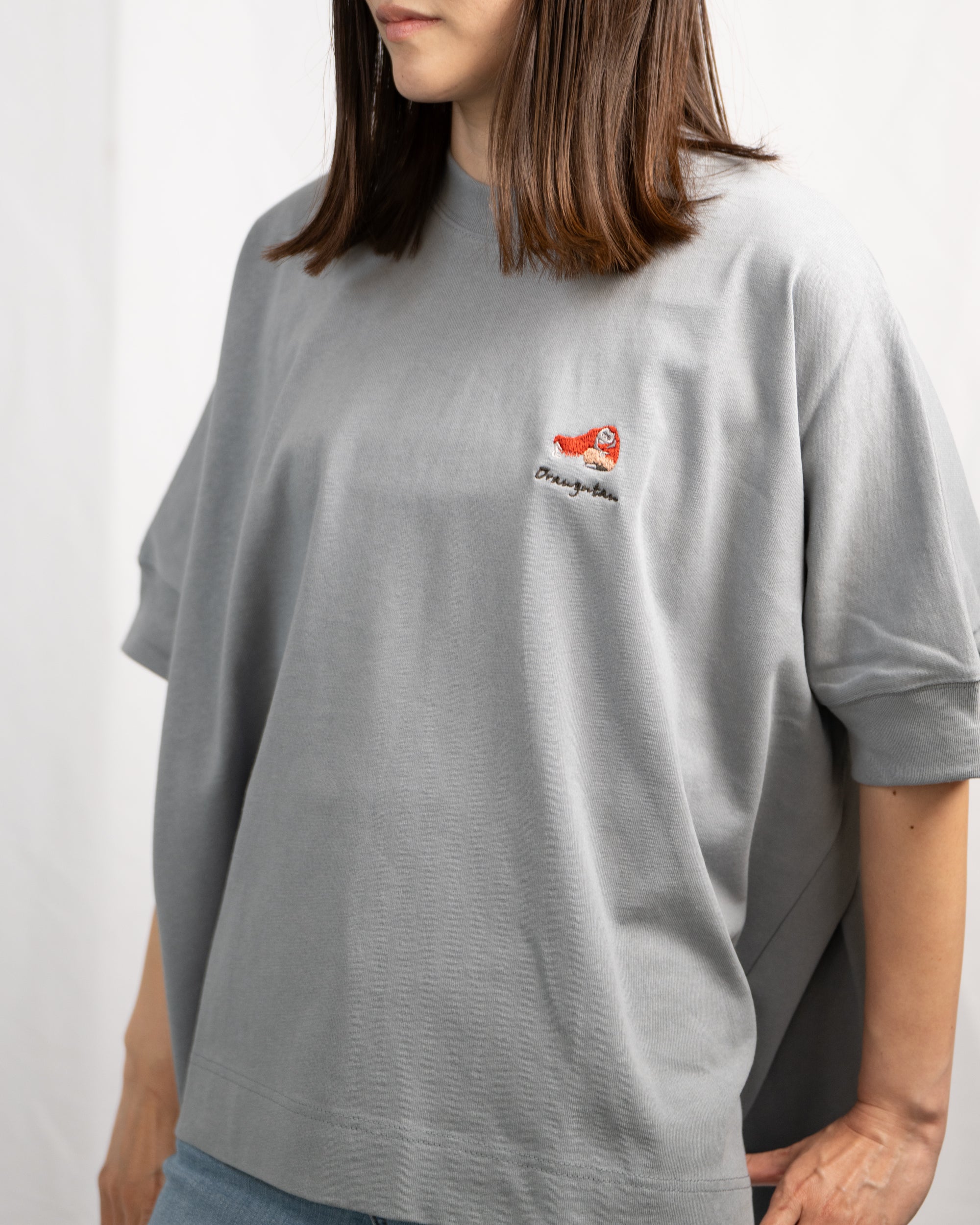 オラウータン刺繍 オーバーサイズTシャツ｜Orangutan｜ワンポイント