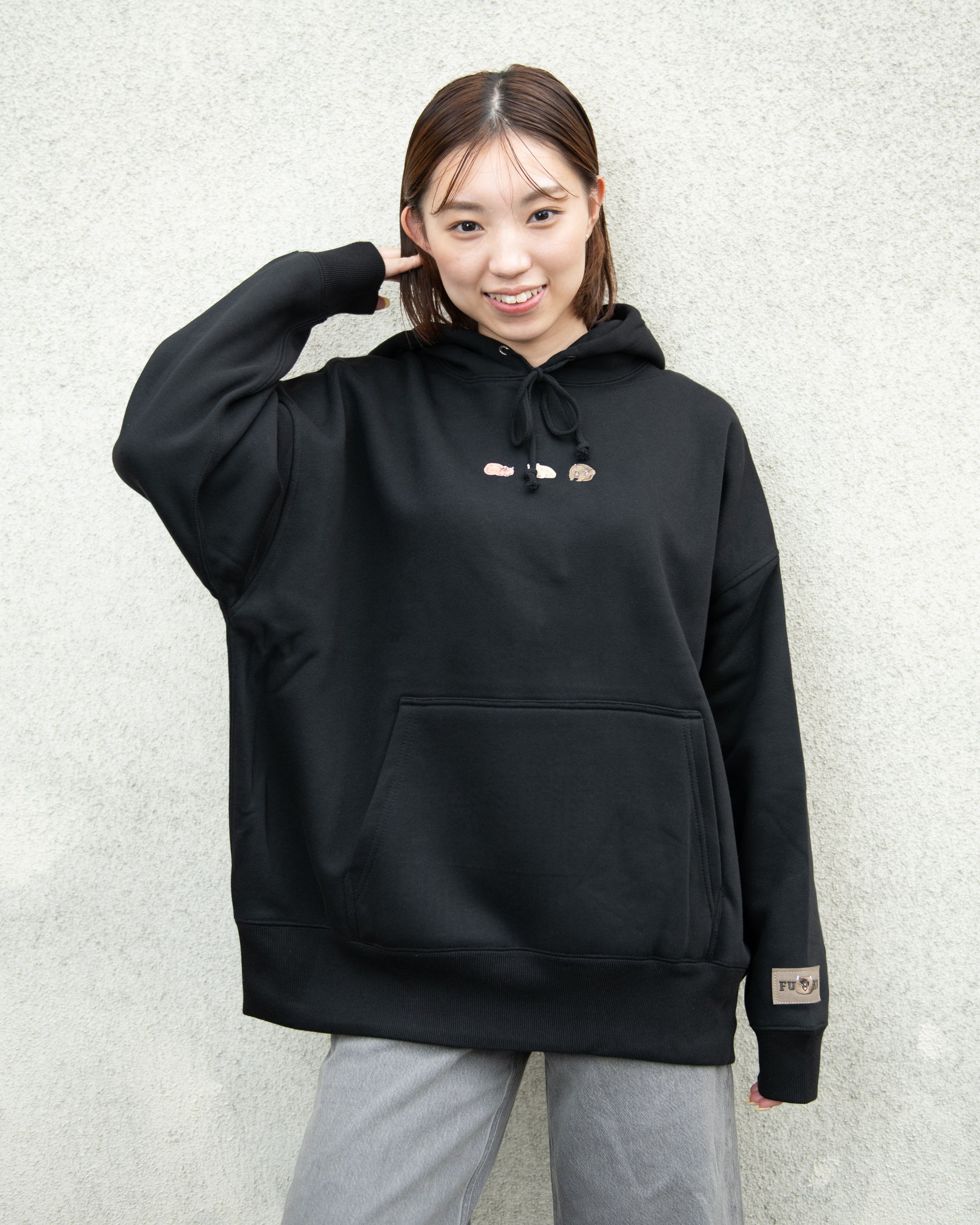 YOUKSHIMWON ユクシムウォン パーカー　黒 あの雲×NOOKNOOK】ウォンバット 「ワイン」「フク」「ユキ」 3匹