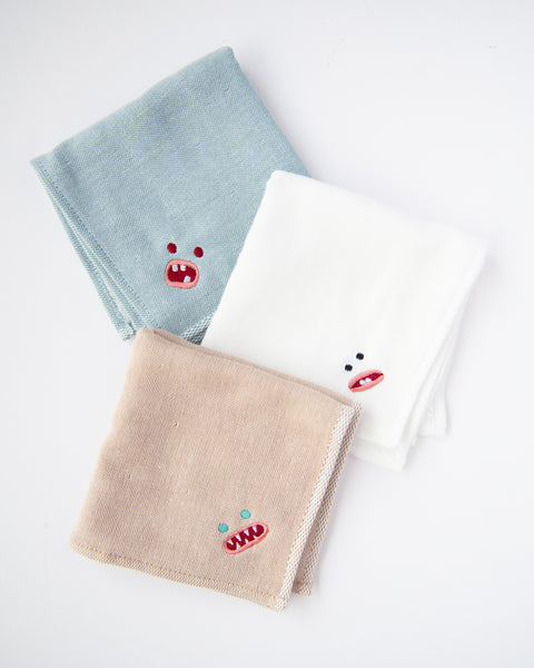 【全８カラー】Paafy Nibbles ギグリー 刺繍 ハンカチ ｜今治タオル ギフトに最適 honok