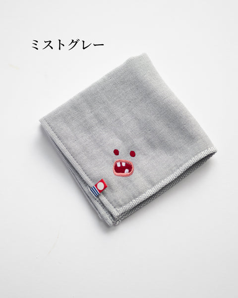 【全８カラー】Paafy Nibbles モッシー 刺繍 ハンカチ ｜今治タオル ギフトに最適 honok