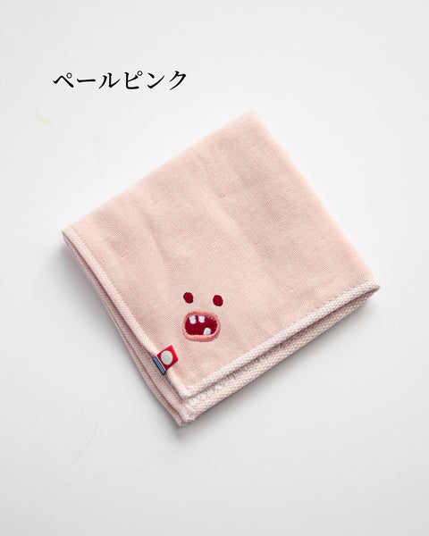 【全８カラー】Paafy Nibbles モッシー 刺繍 ハンカチ ｜今治タオル ギフトに最適 honok