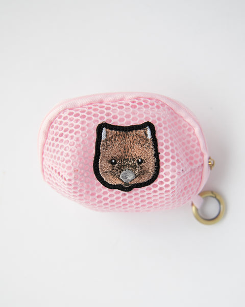 ウォンバット メッシュポーチ  「ワイン」 刺繍 Nook Nook