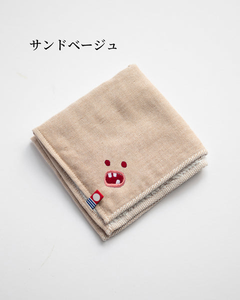 【全８カラー】Paafy Nibbles モッシー 刺繍 ハンカチ ｜今治タオル ギフトに最適 honok