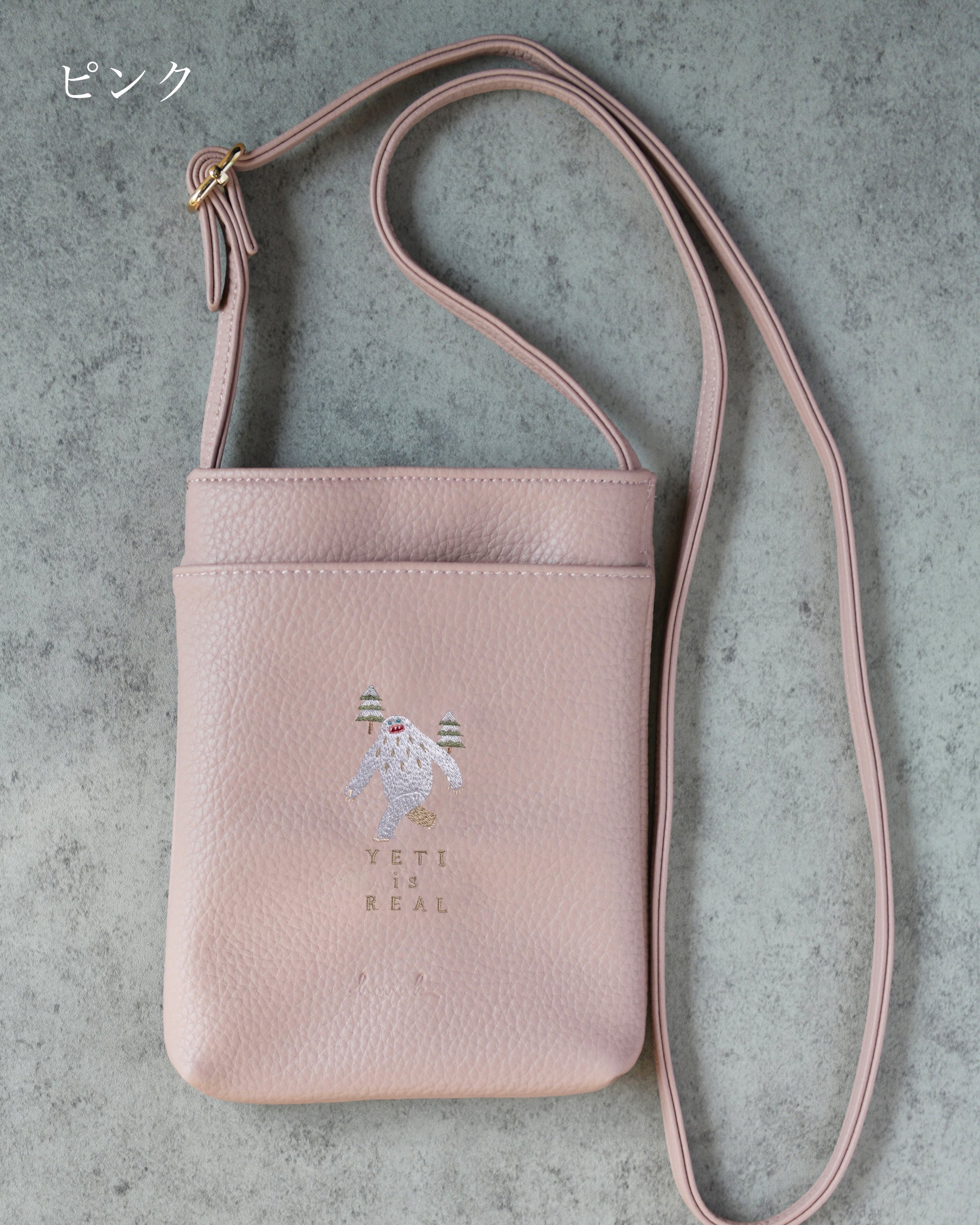 イエティ スマホバッグ 刺繍 ポーチ ベルト調整可能
