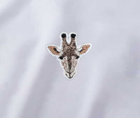 キリン 動物 トレーナー 裏起毛 ワンポイント 刺繍 honok