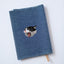 【新書サイズ】ハチワレ ブックカバー 新書版サイズ あくびする猫 刺繍 ブックカバー 日本製 honok