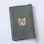 【新書サイズ】茶トラ ブックカバー 新書版サイズ あくびする猫 刺繍 ブックカバー 日本製 honok
