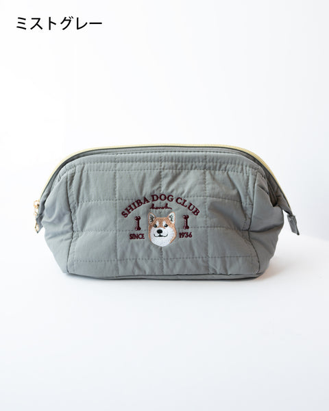 【化粧ポーチ】柴犬（茶）刺繍 名入れ可 大容量 プレゼント｜ SHIBA DOG CLUB｜honok