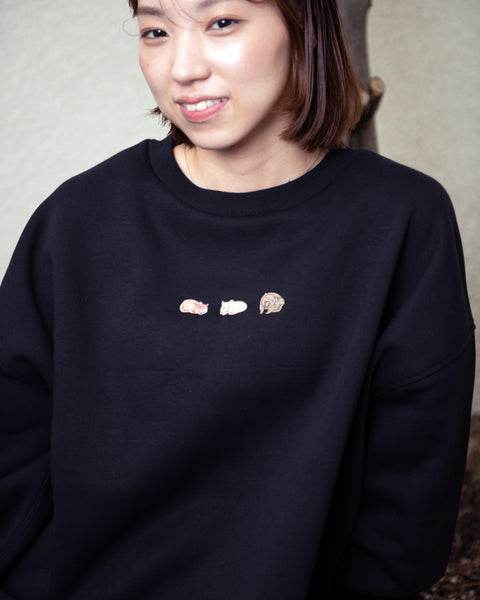 【あの雲×NOOKNOOK】ウォンバット 「ワイン」「フク」「ユキ」 3匹 トレーナー 裏起毛 ワンポイント刺繍 Nook Nook