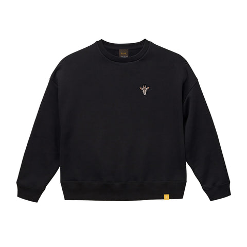 キリン 動物 トレーナー 裏起毛 ワンポイント 刺繍 honok