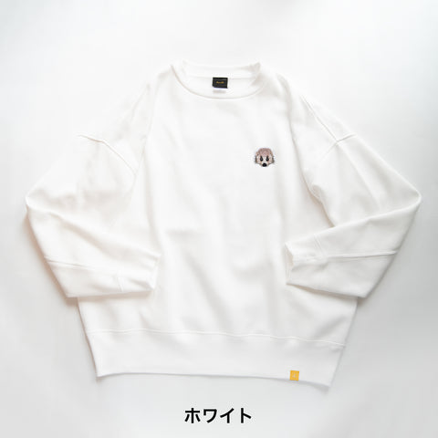 アナグマ 動物 トレーナー 裏起毛 ワンポイント 刺繍 honok