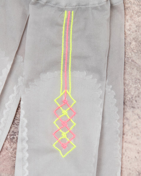 ネオン刺繍 シースル ソックス ショートタイプ 3足セット