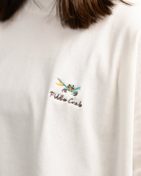 シオマネキ刺繍 オーバーサイズTシャツ｜Fiddler Crab｜ワンポイント刺繍｜honok