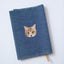 【新書サイズ】茶トラ ブックカバー 新書版サイズ あくびする猫 刺繍 ブックカバー 日本製 honok